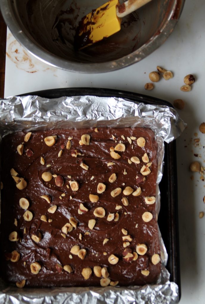 Flourless Double Chocolate Brownies with Roasted Hazelnuts Flourless Double Chocolate Brownies with Roasted Hazelnuts