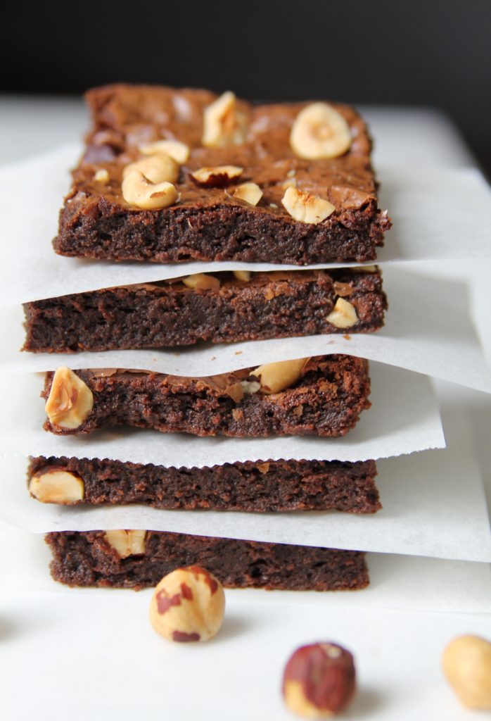 Flourless Double Chocolate Brownies with Roasted Hazelnuts Flourless Double Chocolate Brownies with Roasted Hazelnuts